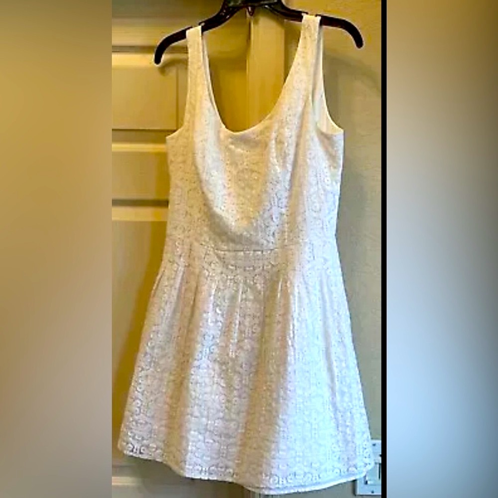 Lilly Pulitzer Women’s Sz 8 White Lace Overlay Posey Resort Sleeveless Sundress